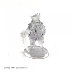 20747 Ghost Pirate Captain sculpted by Bobby Jackson from the Reaper Miniatures Bones Black range. A limited edition RPG miniature representing a ghost pirate in translucent plastic for your tabletop games.  