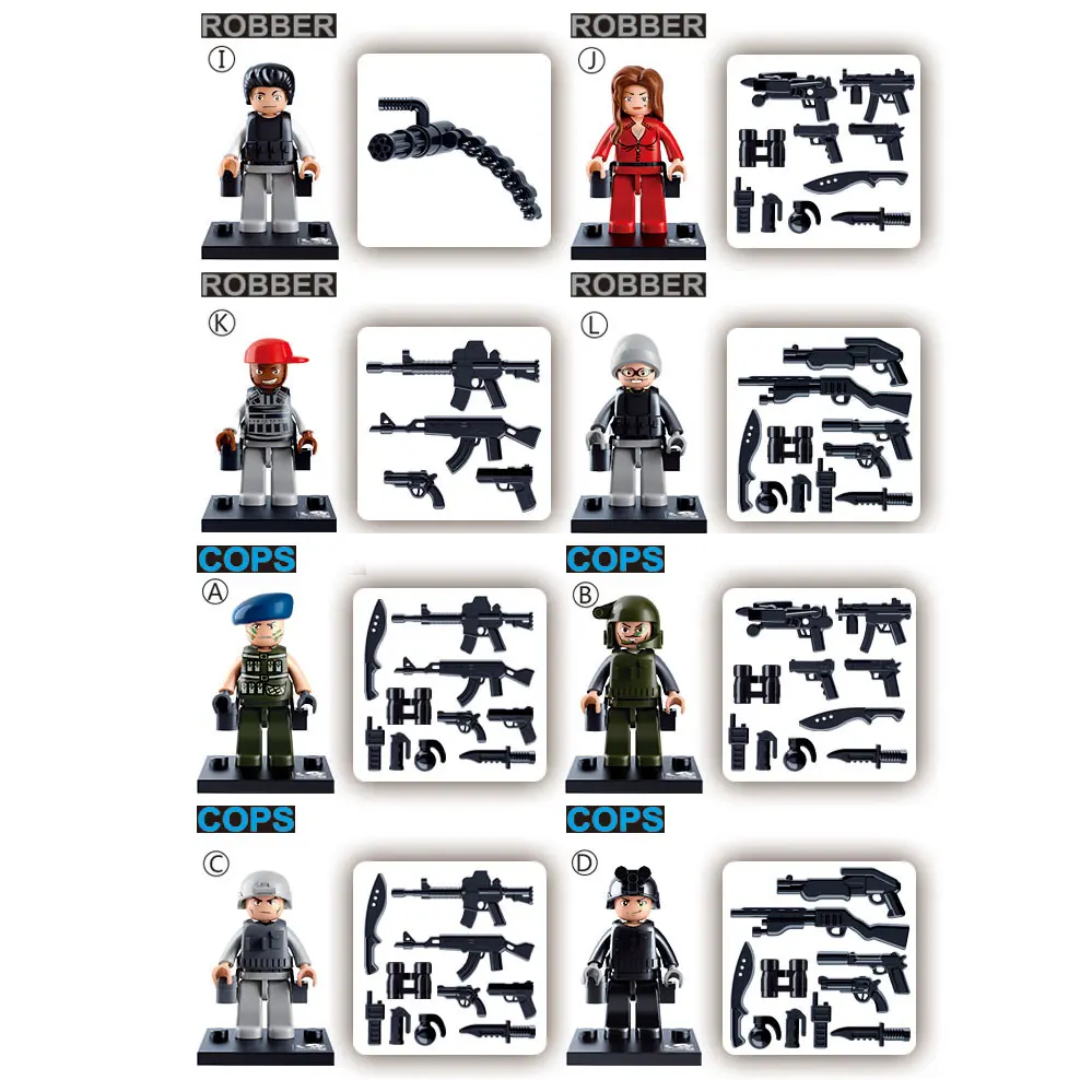 Sluban Cops & Robbers Minifigure | 1 Random Collectible Character