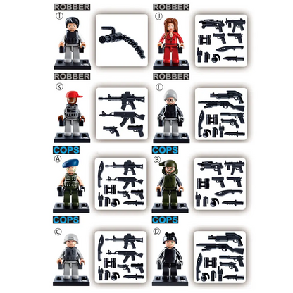 Sluban Cops & Robbers Minifigure | 1 Random Collectible Character