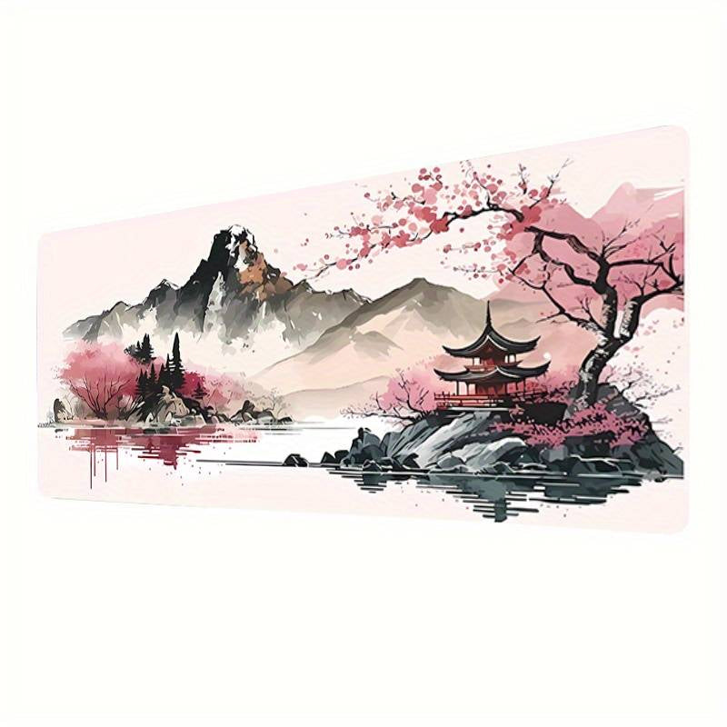 Wide Mountain Lake Stitched Edge Playmat