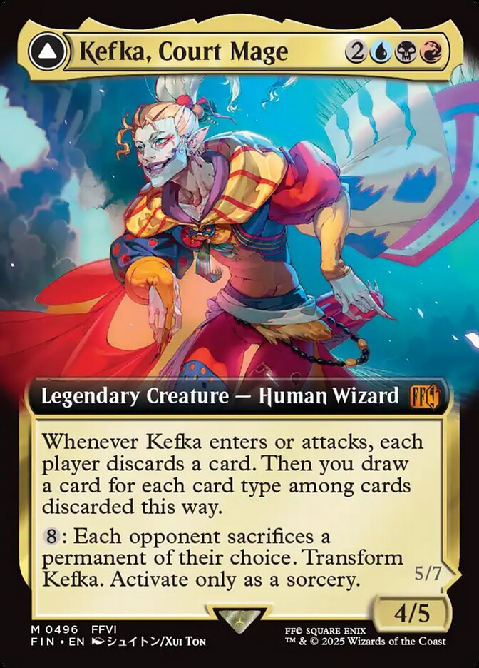 Extended Art Kefka, Court Mage // Kefka, Ruler of Ruin Final Fantasy #496