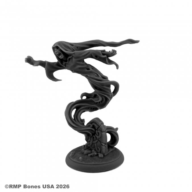 Black figurine on a white background. 07196 Railor, Ghost - Reaper Bones USA