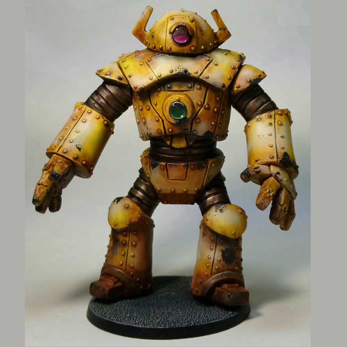 Giant Robot by Crooked Dice.&nbsp; A resin kit of a robot that requires assembly and is sculpted by Andrew May and comes with two hands, one claw and one death ray and stands approximately 90mm tall.