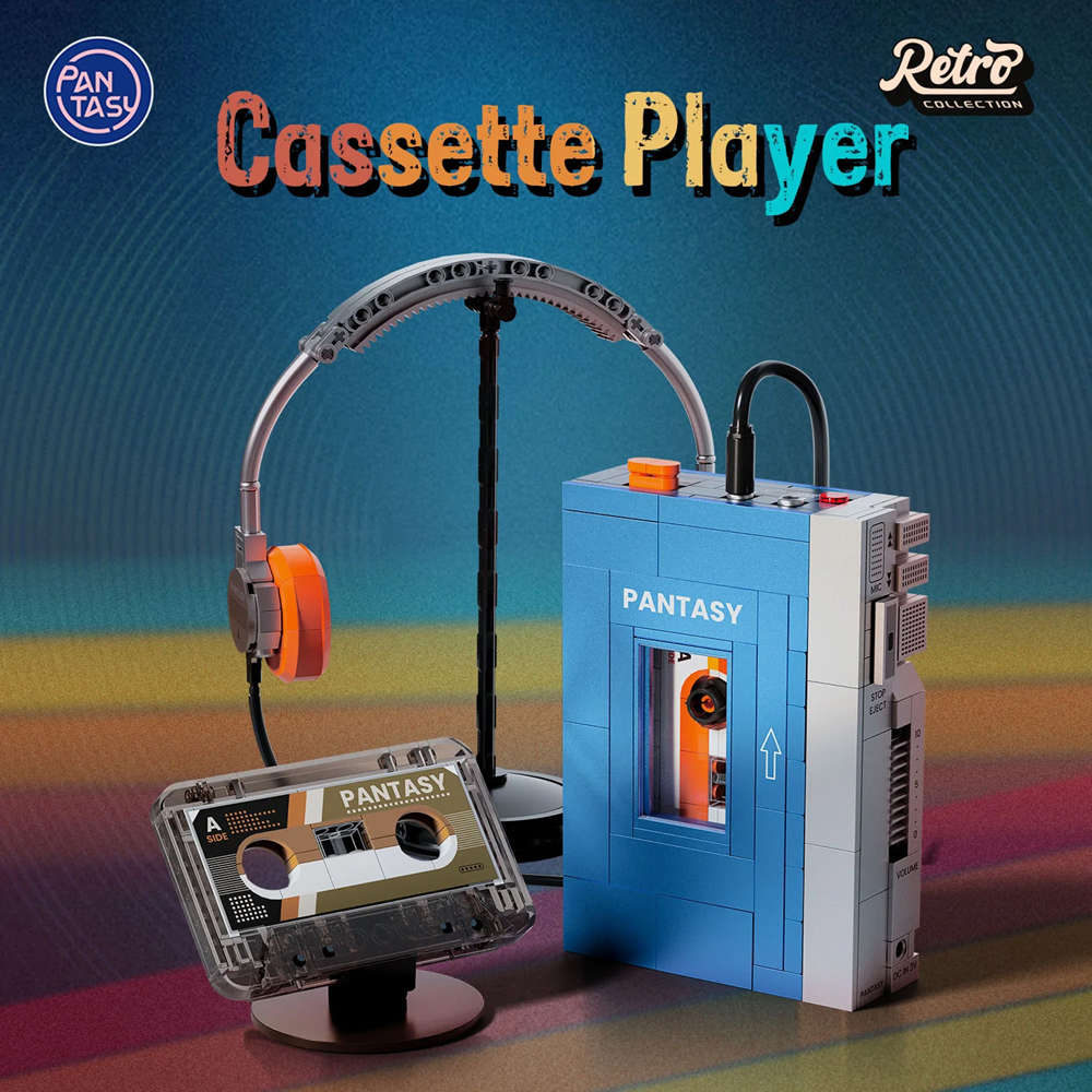 Retro Cassette Player Brick Building Set - Pantasy