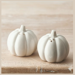 Pumpkin Salt And Pepper Set - White