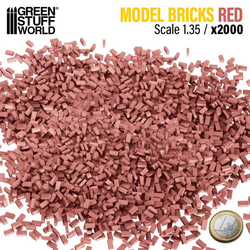 Red Model Paving Bricks x2000 - 1:35 scale