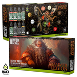 Hammer Legion Paint Set by Green Stuff World. A set of 8 acrylic paints with an opaque and smooth matt finish. Made using the new Green Stuff World Maxx Formula and are provided in dropper bottles for easier flow control. 