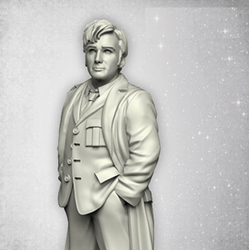 Temporal Traveller 14 by Crooked Dice.&nbsp; A figure of male time traveller wearing a suit including waistcoat and long coat with his hands in his pockets for your wargames, RPGs, tabletop games and cult tv fan.