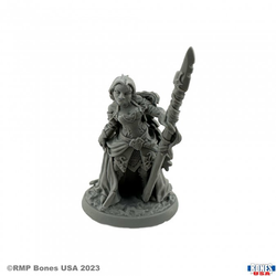 30146 Devona Human Wizard from the Reaper bones USA legends range sculpted by Werner Klocke. A digitally remastered RPG miniature representing a female wizard, fighter or druid for your tabletop gaming and hobby needs.  