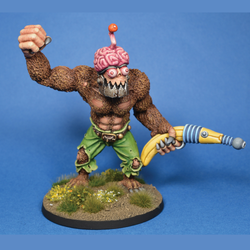 Banana Tyrant by Crooked Dice, a 28mm scale resin miniature representing a large creation combining a money, robotic parts and a large brain making a weird and wonderful monster for your&nbsp;your RPGs, tabletop games and dioramas. Approximately 80mm high (65mm to the top of the head)&nbsp;