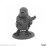 30167 Nightingale Bard from the Reaper bones USA legends range. A wonderful nightingale bird bard holding am instrument decorated with floral design wearing clothes and having its mouth open as if singing making a great NPC for your tabletop games and more. 