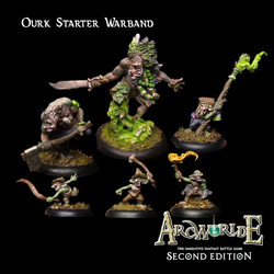 Ourk Starter Warband for ArcWorlde second edition. Full of character these awesome miniatures have various weapons including torch, axe and sword. This starter warband contains heroic 28mm/32mm scale fantasy miniatures cast in white metal.&nbsp;