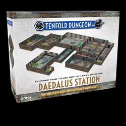Tenfold Dungeon Daedalus Station. A big box of modular tabletop terrain designed to represent a derelict behemoth adrift in space. Containing 12 durable double sided rooms with 1"x1" grid discretely layered into the environment to build the perfect trap for your RPGs.