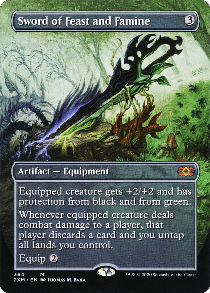 Borderless Sword of Feast and Famine Double Masters #364 Card Front