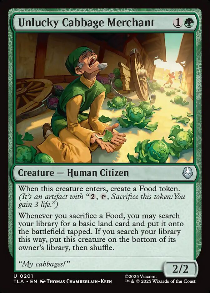 Unlucky Cabbage Merchant Avatar The Last Airbender #201 MTG Single Card Front