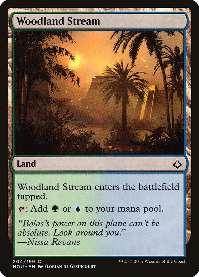 Hour of Devastation Woodland Stream #204 Card Front