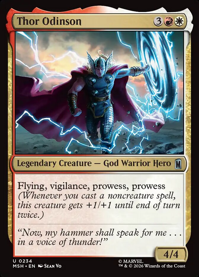 Marvel Superheroes Thor Odinson Card Front