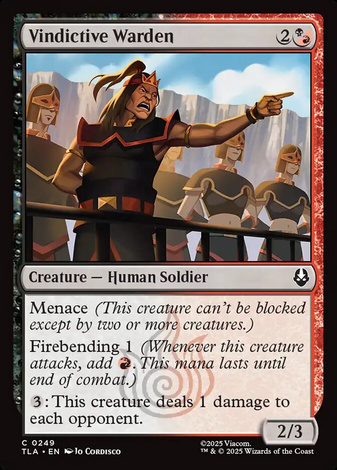 Vindictive Warden Avatar The Last Airbender #249 MTG Single Card Front