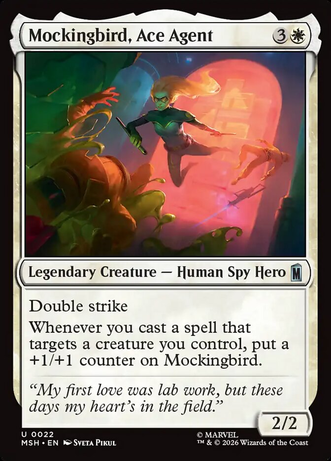 Marvel Superheroes Mockingbird, Ace Agent Card Front