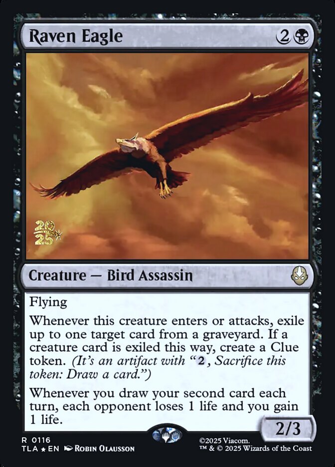Raven Eagle Avatar The Last Airbender #116 Prerelease Promo Card Front