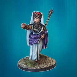 Empress Zenobia, a metal miniature by Bad Squiddo Games sculpted by Alan Marsh. A miniature for your tabletop gaming and hobby needs to represent Empress Zenobia who launched an invasion that brought most of the Roman East under her sway