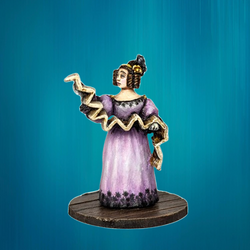 Ada Lovelace, a metal miniature by Bad Squiddo Games sculpted by Alan Marsh. A miniature for your tabletop gaming and hobby needs to represent Ada Byron the only legitimate child of poet Lord Byron,