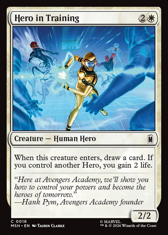 Marvel Superheroes Hero in Training Card Front
