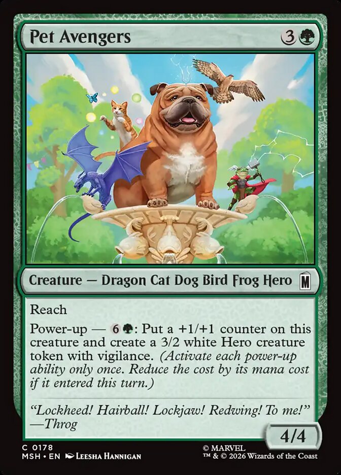 Marvel Superheroes Pet Avengers Card Front