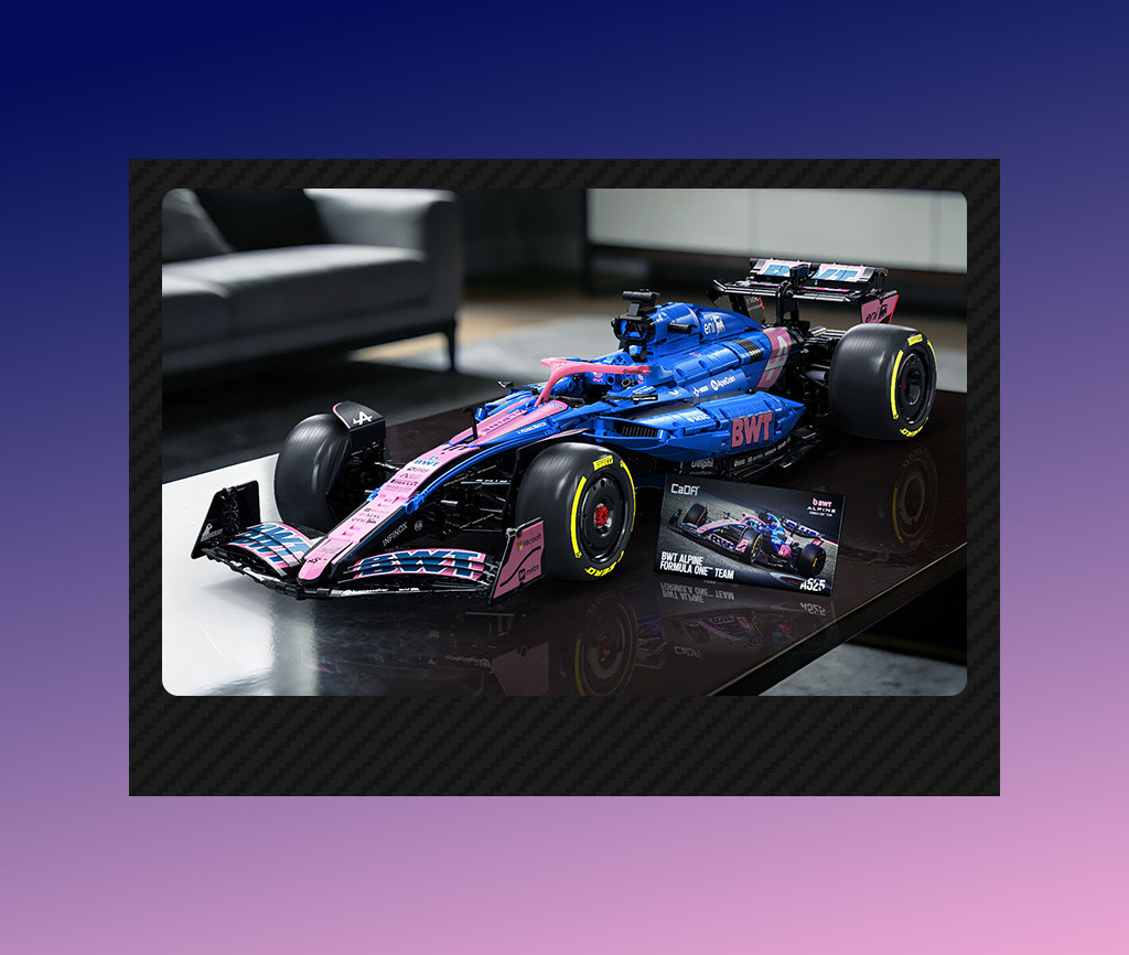 CaDA BWT Alpine F1 Team A525 Racing Car - 1:8 Scale Brick Model Kit