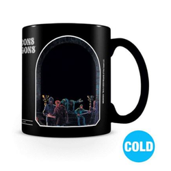 Dungeons and Dragons thieves in the temple heat changing mug.  