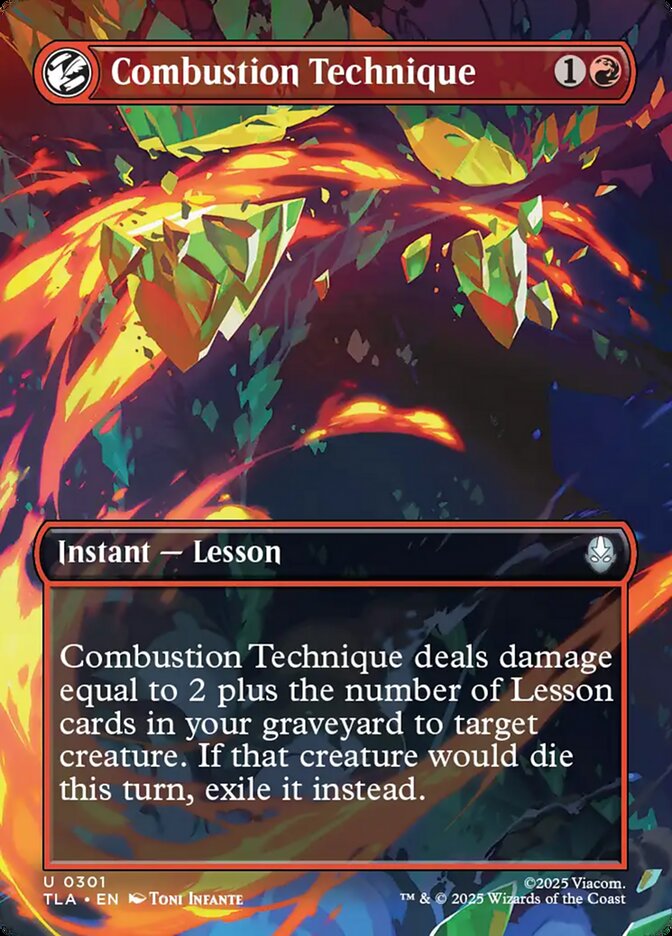Borderless Combustion Technique Avatar The Last Airbender #301 MTG Single Card Front