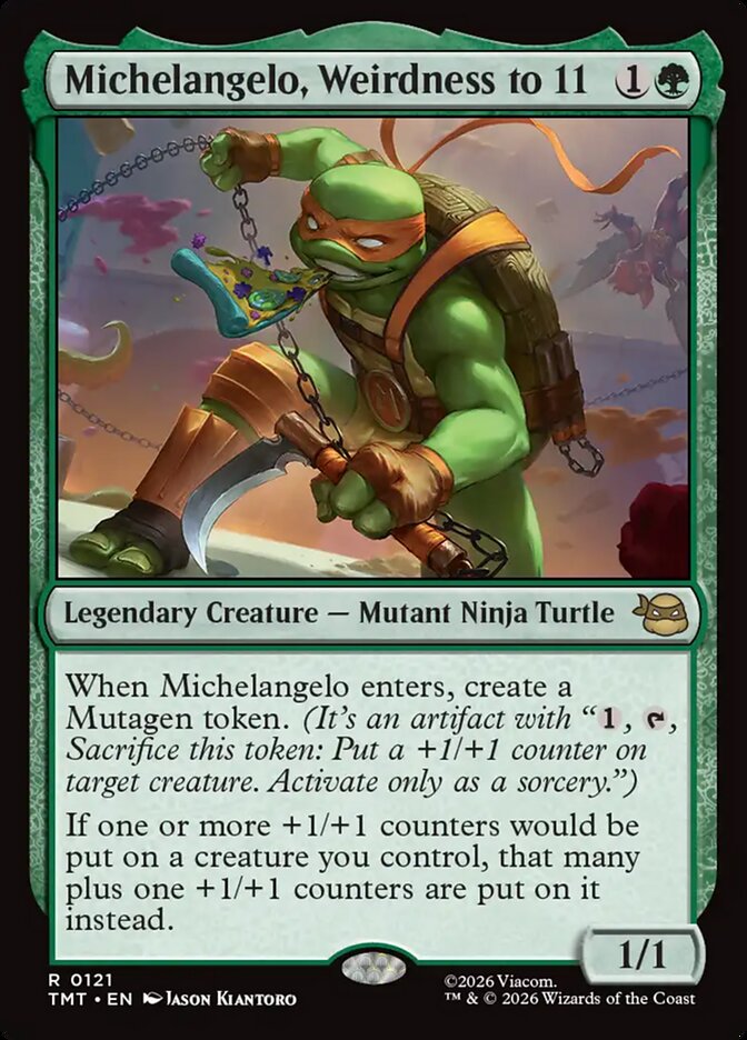 Michelangelo, Weirdness to 11 Teenage Mutant Ninja Turtles #121