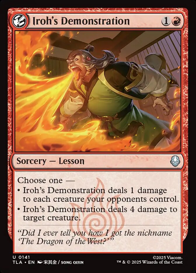 Iroh's Demonstration Avatar The Last Airbender #141 MTG Single Card Front