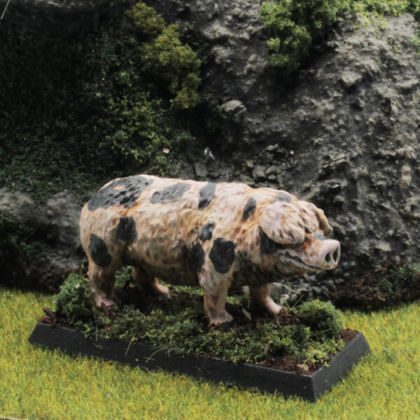 Old Spot by Oakbound Studio. A lead pewter miniature of a large pig