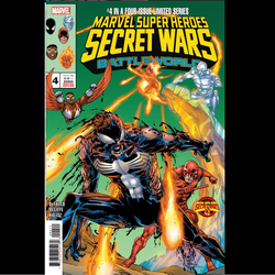 Marvel Super Heroes Secret Wars Battleworld #4 from Marvel Comics by Tom Defalco&nbsp; with art by Pat Olliffe. Their enemy? Spider Man,&nbsp; a grand finale nearly forty years in the making as the full scope of the legendary original Secret Wars comes into focus!&nbsp;