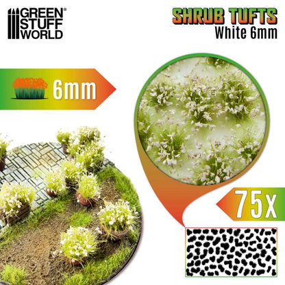 White Shrub Tufts 6mm - Green Stuff World