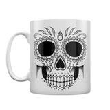 black and white skull Day Of The Dead Mug