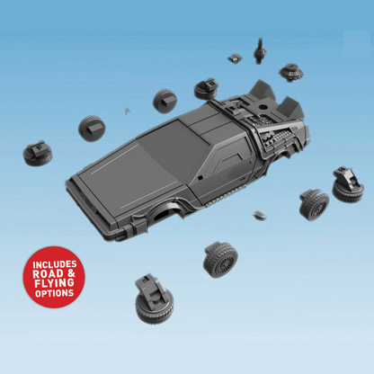 Chronal Corvette by Crooked Dice.&nbsp; A multipart resin miniature kit representing a time travelling sports car sculpted by Scott Reid, this model is approximately 95mm long x 40mm wide and 30mm high with one chassis, four road wheels, four alternate flying wheels, three alternate engine parts and two wing mirrors&nbsp;for your tabletop gaming and RPGs.