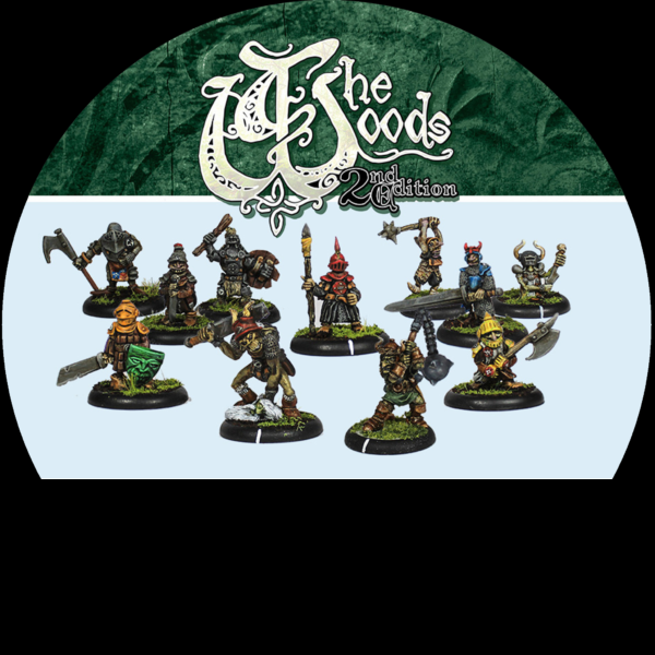 Goblin War Party by Oakbound Studio. A pack of eleven lead pewter miniatures of a joyful bunch of Goblins who are off to war, full of character and holding various weapons