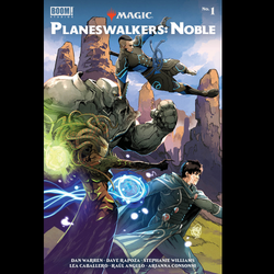 Magic Planeswalkers Noble #1 from Boom! Studios by Stephanie Williams, Daniel Warren, Dave Rapoza, Alberto Locatelli, Lea Caballero, Arianna Consonni, and Raúl Angulo with cover A by J Lindsay. 
