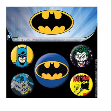 Batman Retro Badge Pack. Show off your love for Batman with this pack of badges with a retro feel that you can add to your hat, bag, jacket and more. 