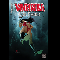 Vampirella Dead Flowers #4 by Dynamite Comics written by Sara Frazetta and Bob Freeman with art by Alberto Locatelli and with variant cover art C
