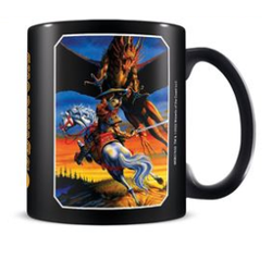 Dungeons and Dragons dragon slayer black mug. A black mug with a classic D&D design making a great gift for yourself, a loved one or your DM.      