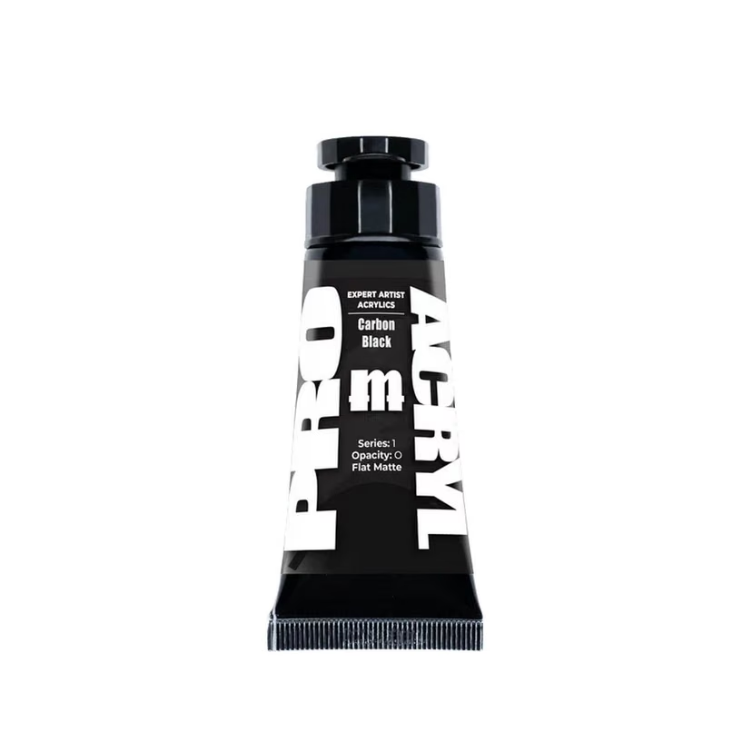 Pro Acryl Expert Acrylics Carbon Black | 30ml Series 1 Artist Acrylic Paint Tube