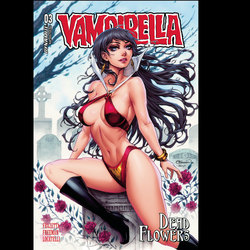 Vampirella Dead Flowers #3 by Dynamite Comics written by Sara Frazetta and Bob Freeman with art by Alberto Locatelli and with Cover B.