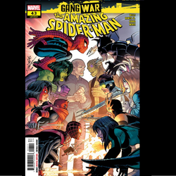 Gang War The Amazing Spider Man #43 from Marvel Comics written by Zeb Well. The biggest and most brutal battle in Spider-Man history starts now, so batten your hatches!!! If you thought you knew what Madame Masque or Hobgoblin or Beetle or Diamondback was capable of, think again