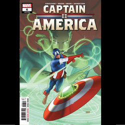 Captain America #6 from Marvel Comics by J Michael Straczynski with art by Lan Medina. It's a fight to the death as Captain America races to take down the Emissary before he destroys a peace rally—and Cap himself. But when physical might proves futile against the supernatural, will an assist from Doctor Strange be enough to turn the tide?