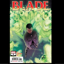 Blade #8 from Marvel Comics written by Bryan Hill with art&nbsp; by Elena Casagrande. With the power he has mastered with help from Dracula and Hulk, Blade must now gather knowledge about the Adana by going deep into the heart of enemy territory