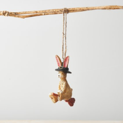 Flying Witch Rabbit. A fun and charming resin bunny sat in a broomstick wearing a witches hat