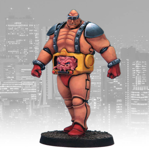 Alien Android by Crooked Dice a resin multi part 28mm scale miniatures for your tabletop games representing a classic 80s villain with a brain creature in a humanoids stomach